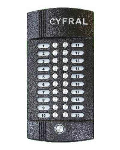 Блок вызова аудиодомофона на 20 абонентов Цифрал M-20M/T в Домодедово Блоки вызова многоабонентные Pintop.ru