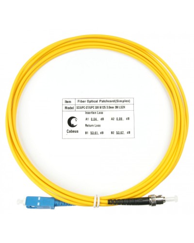 Шнур оптический simplex SC-ST 9/125 sm 3м LSZH Cabeus FOP(s)-9-SC-ST-3m в Домодедово Патч-корды оптические Pintop.ru