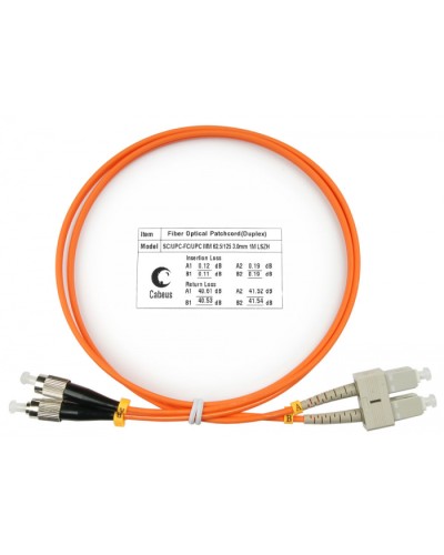 Шнур оптический duplex SC-FC 62,5/125 mm 1м LSZH Cabeus FOP-62-SC-FC-1m в Домодедово Патч-корды оптические Pintop.ru
