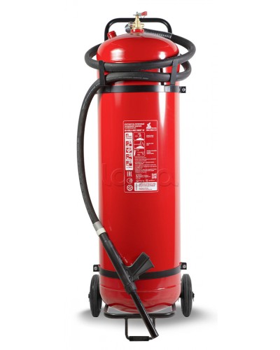 Огнетушитель ПОЖТЕХНИКА ОП-100(з) МИГ на тележке с перекрывным стволом (10А, 233В-2, С, Е) (баллон 125л., ОТВ-100кг) в Домодедово Огнетушители Pintop.ru