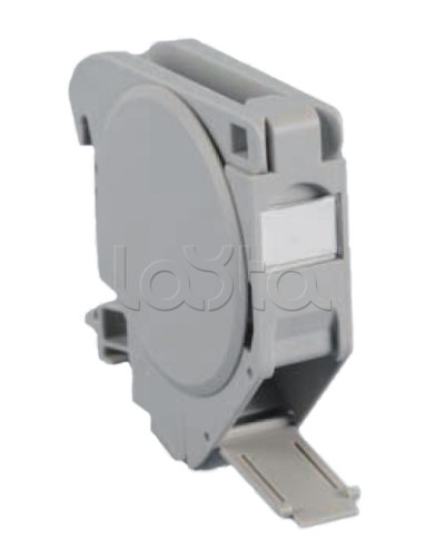 Крепление на DIN-рейку для модулей Keystone Jack c крышками Hyperline FP-IE-DIN-KJ-1A-GY в Домодедово Коммутационные изделия Pintop.ru