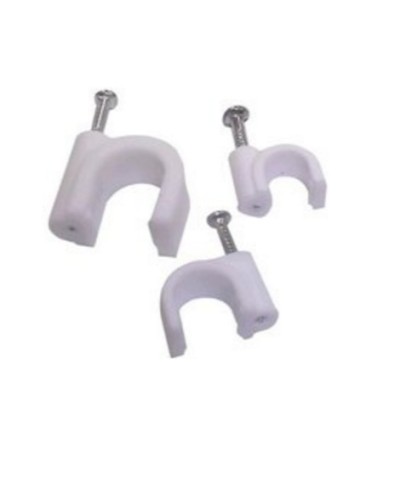 Скоба пластиковая с гвоздём круглая (100 шт/уп) СПК 10 в Домодедово Крепежные изделия Pintop.ru