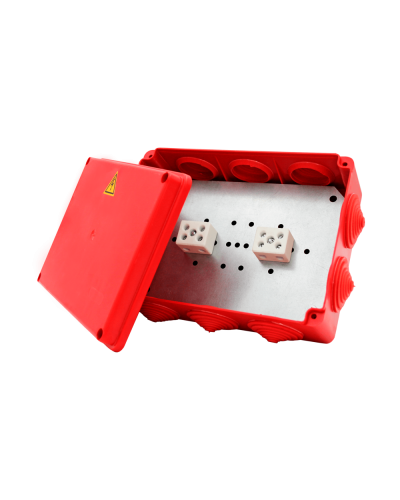 Коробка распределительная огнестойкая КРОПС-П4, IP54, габаритные размеры 150х110х70 мм, для кабелей сечением до 16 мм2, 5 клемм КМ-Профиль (FRJB-KM-P4-16-05-КРОПС-IP54) в Домодедово Распределительные коробки Pintop.ru