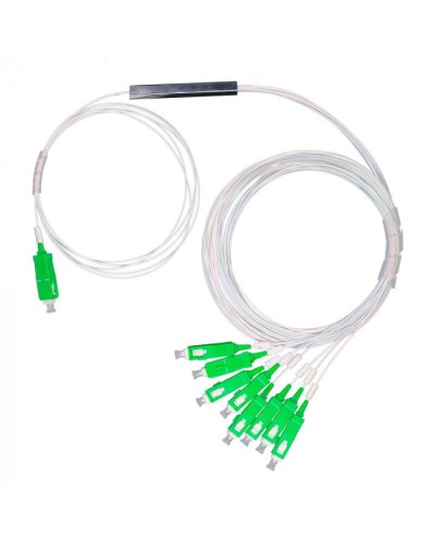 Разветвитель план 1х8 окон SC/APC 9/125 вывод 1,5м буфер 0.9мм 1260/1650 Cabeus (FCT-PLC-1/8-9-SC/A-1.5-0.9) в Домодедово Оптические разветвители (сплиттеры) Pintop.ru