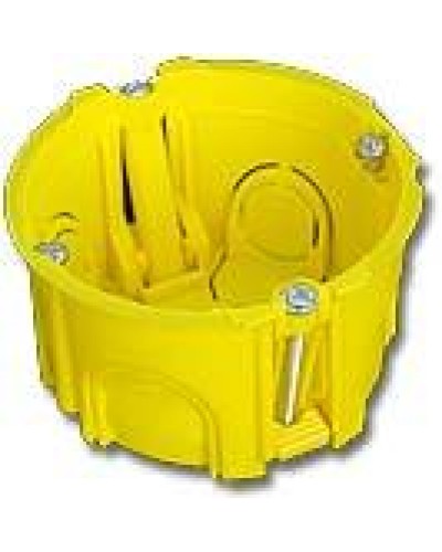 Коробка подрозеточная в стену для суппорта 45x45, желтая TWT TWT-BX45x45-YL в Домодедово Распределительные коробки Pintop.ru