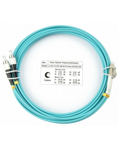 Шнур оптический duplex LC-FC 50/125 mm OM3 10м LSZH Cabeus FOP-50-LC-FC-10m в Домодедово Патч-корды и пигтейлы Pintop.ru