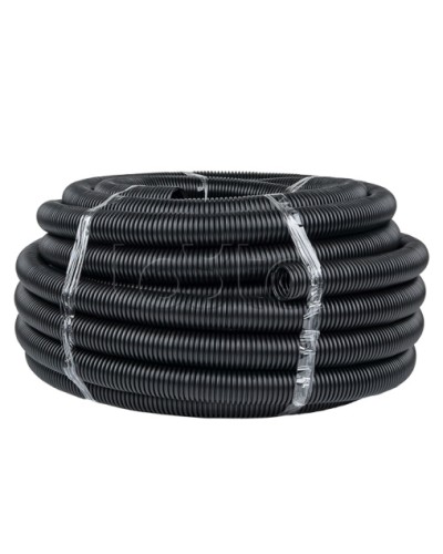 Труба гофр. ПНД тяжелая с протяжкой d50 мм (20 м) черная EKF-Plast (tpnd-50-t) в Домодедово Труба гофрированная Pintop.ru