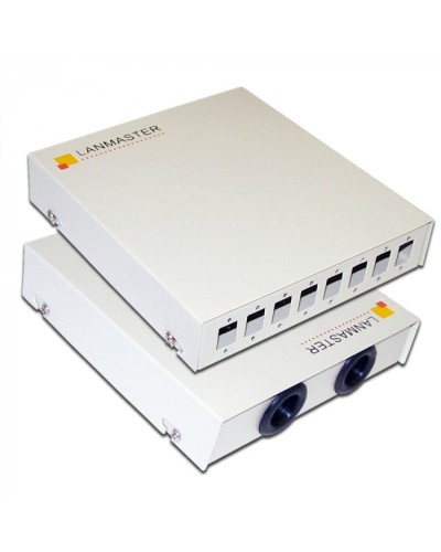 Кросс оптический настенный, металлический, на 8 SC адаптеров LANMASTER (LAN-FOBM-WM-8SC) в Домодедово Кросс оптический Pintop.ru