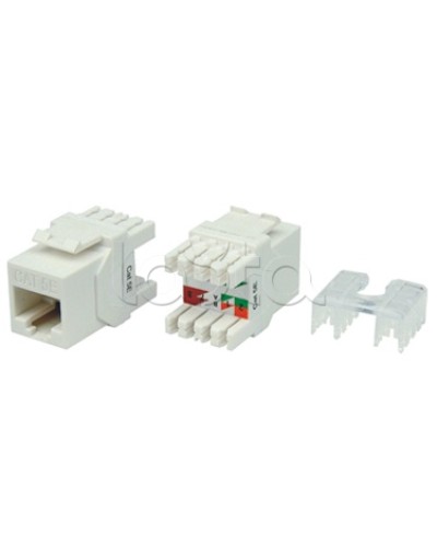 Вставка Keystone Jack RJ-45(8P8C) Hyperline KJ8-8P8C-C5e-180-WH в Домодедово Модули Keystone Pintop.ru