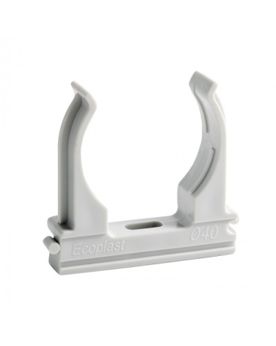 CF40G Держатель (клипса), без галогена, для труб D40мм (10шт) Экопласт (41740-10HF) в Домодедово Держатели, клипсы, скобы Pintop.ru