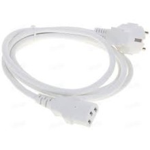 Шнур питания C13-Schuko угловая, 3х0.75, 220В, 10А, белый, 1 метр LANMASTER (LAN-PP13/SHA-1.0-WH)