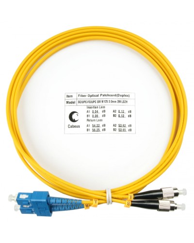 Шнур оптический duplex SC-FC 9/125 sm 2м LSZH Cabeus FOP(d)-9-SC-FC-2m в Домодедово Патч-корды оптические Pintop.ru