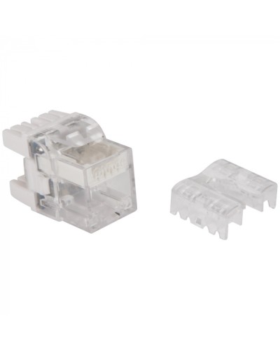 Модуль Keystone, RJ45, кат.5E, UTP, 180 градусов, с индикатором, белый LANMASTER LAN-OKi45U5E/180 в Домодедово Коннекторы Pintop.ru
