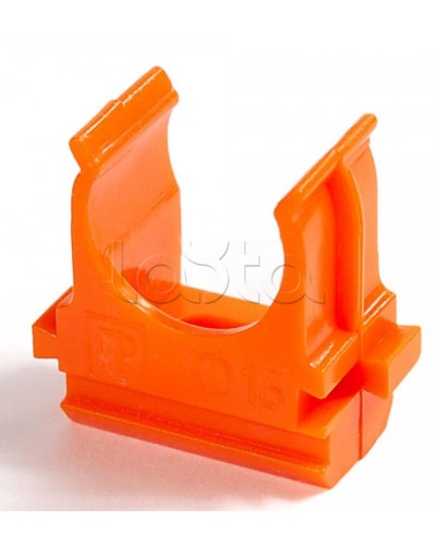 Крепёж-клипса для труб АБС-пластик оранжевая д20 в малой упаковке (10шт/1000шт уп/кор) Промрукав (PR13.0067) в Домодедово Держатели, клипсы, скобы Pintop.ru