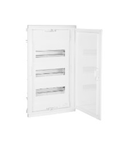 Щит встраиваемый Nedbox с округленной дверью белой RAL 9010 1 рейка 36+2 модуля Legrand 001413 в Домодедово Щиты электрические Pintop.ru