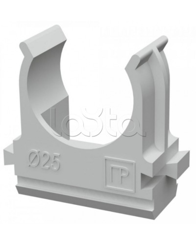 Крепеж-клипса для труб АБС-пластик в п/э д25 (100шт/1000шт уп/кор) Промрукав (PR.02625) в Домодедово Держатели, клипсы, скобы Pintop.ru