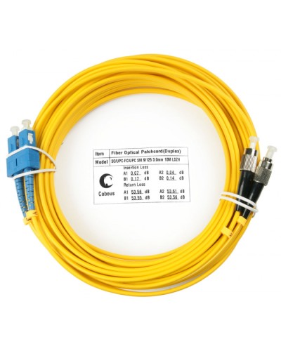 Шнур оптический duplex SC-FC 9/125 sm 10м LSZH Cabeus FOP(d)-9-SC-FC-10m в Домодедово Патч-корды оптические Pintop.ru