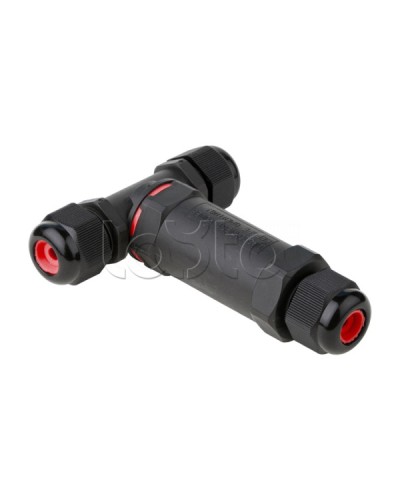 Кабельный коннектор Т-образный (клеммник 3PIN) IP68 FreeTools EKF (plc-uac-cb3T) в Домодедово Коннекторы Pintop.ru