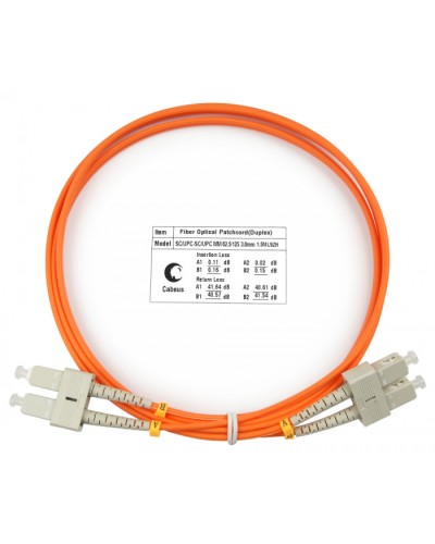 Шнур оптический duplex SC-SC 62,5/125 mm 1,5м LSZH Cabeus FOP-62-SC-SC-1,5m в Домодедово Патч-корды оптические Pintop.ru