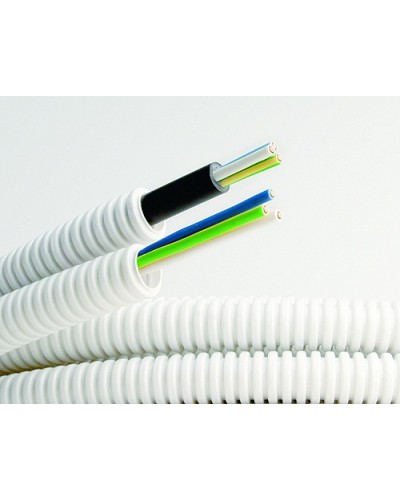 Электротруба ПВХ гибкая гофр. д.16мм, цвет серый, с кабелем ВВГнг(А)-LS 3х2,5мм² РЭК ГОСТ+, 50м DKC 9S91650 в Домодедово Труба гофрированная Pintop.ru