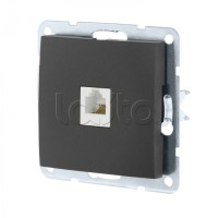 Розетка телефонная RJ-12 с накладкой (черный бархат) LK60 Экопласт (865508-1)