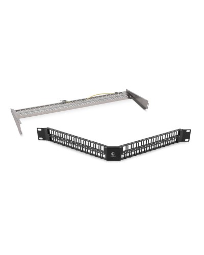 Угловая модульная патч-панель 19, 48 портов, 1U Cabeus (PLBHD-48-CON-SH) в Домодедово Патч панель Pintop.ru