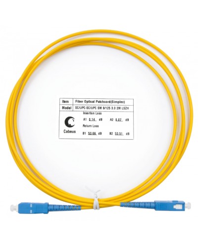 Шнур оптический simplex SC-SC 9/125 SM 2 м LSZH Cabeus FOP(s)-9-SC-SC-2M в Домодедово Патч-корды оптические Pintop.ru