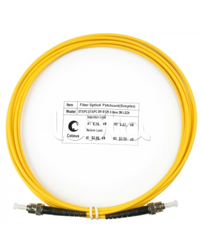 Патч-корд волоконно-оптический SM 9/125 simplex ST-ST LSZH (3 м) Cabeus FOP(s)-9-ST-ST-3M в Домодедово Патч-корды оптические Pintop.ru