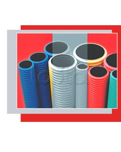 NR110 Двустенная труба ПНД жёсткая, тип 750, SN16, D110мм (1шт=5,7м) цвет красный Экопласт (80110-57) в Домодедово Труба гофрированная Pintop.ru