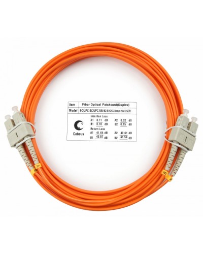Шнур оптический duplex SC-SC 62,5/125 mm 5м LSZH Cabeus FOP-62-SC-SC-5m в Домодедово Патч-корды оптические Pintop.ru