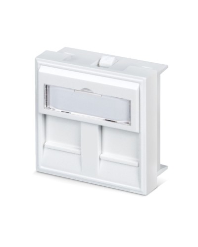 Вставка 45x45 (Mosaic) для 2 модулей формата Keystone Jack с маркером (FP-45-2M) Пожтехкабель СКС (202-032) в Домодедово Модули Keystone Pintop.ru