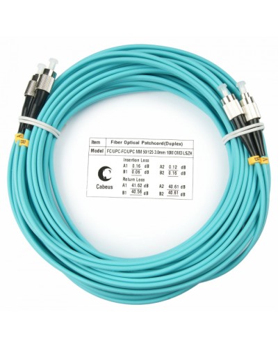 Шнур оптический duplex FC-FC 50/125 mm OM3 20м LSZH Cabeus FOP-50-FC-FC-20m в Домодедово Патч-корды и пигтейлы Pintop.ru
