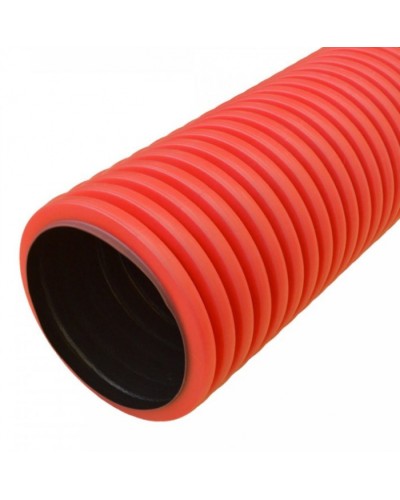 Труба гофрированная двустенная ПНД жесткая тип 750 (SN8) красная д200 6м (12м/уп) Промрукав (PR15.0188) в Домодедово Труба гофрированная Pintop.ru