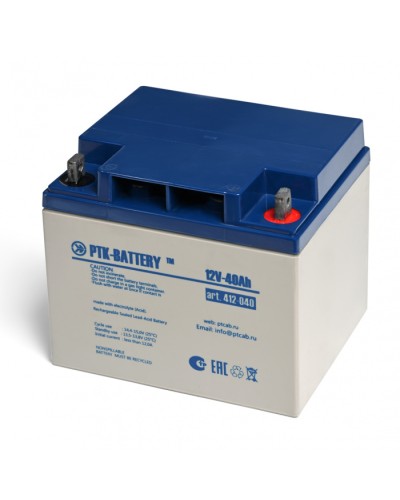 Аккумулятор свинцово-кислотный ПожТехКабель PTK-BATTERY АКБ 12V - 40Ah в Домодедово Электротехническое оборудование Pintop.ru