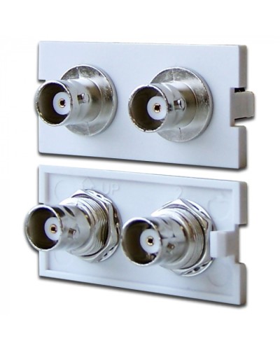 Вставка модульная с 2-мя BNC-адаптерами в розетку LAN-MB, белая LANMASTER (LAN-MBP-2BNC-WH) в Домодедово Патч-корды оптические Pintop.ru