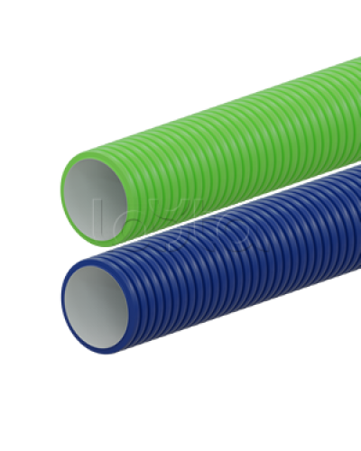 Вентиляционная труба гибкая двустенная для воздуховода (ПНД), антистатическая и антибактериальная D90мм, цвет зелёный (1шт=50м) Экопласт (803090GN) в Домодедово Труба гофрированная Pintop.ru