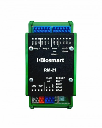 Релейный модуль BioSmart RM-21 OSDP в Домодедово Контроллеры СКУД BioSmart Pintop.ru