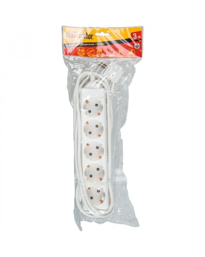 Удлинитель Navigator 71 556 NPE-S-05-500-E-3x0.75с/з 5 гн. 5м в Домодедово Блоки розеток Pintop.ru