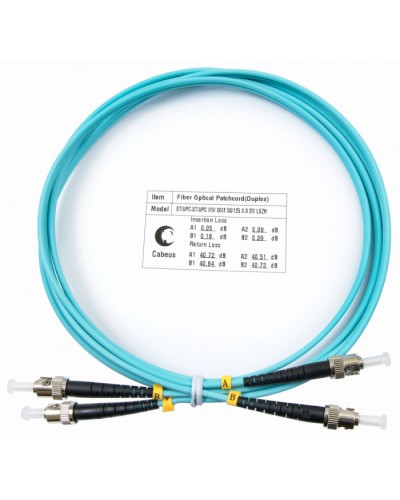 Шнур оптический duplex ST-ST 50/125 mm OM3 1,5м LSZH Cabeus FOP-50-ST-ST-1,5m в Домодедово Патч-корды и пигтейлы Pintop.ru