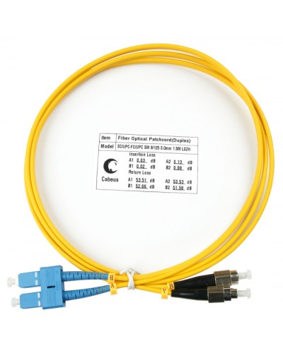 Шнур оптический duplex SC-FC 9/125 sm 1,5м LSZH Cabeus FOP(d)-9-SC-FC-1,5m в Домодедово Патч-корды оптические Pintop.ru