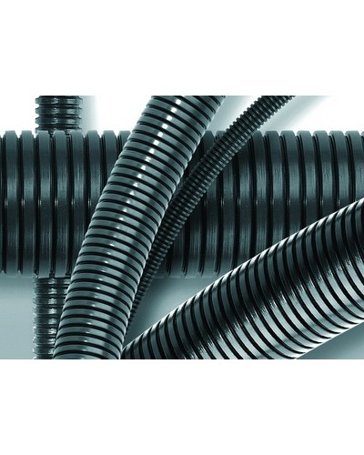 Труба гофрированная DN12мм, ПВ-0, д. вн. 12,2 мм, д. нар. 15,8 мм, полиамид с протяжкой DKC PA611216F0 в Домодедово Труба гофрированная Pintop.ru