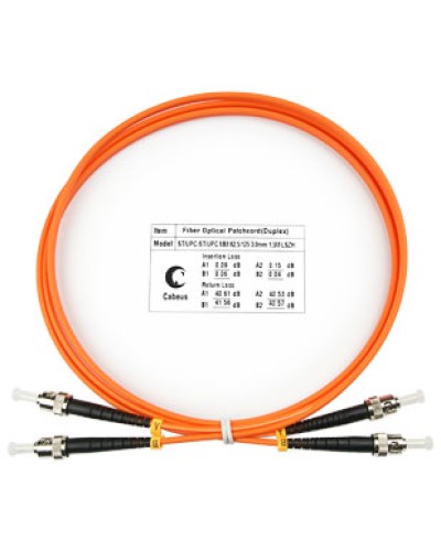 Шнур оптический duplex ST-ST 62,5/125 mm 1,5м LSZH Cabeus FOP-62-ST-ST-1,5m в Домодедово Патч-корды оптические Pintop.ru