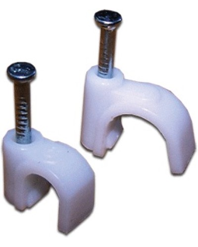 Клипса кабельная круглая, диаметр 6 мм, белая (100шт.уп) TWT TWT-CLR-06 в Домодедово Держатели, клипсы, скобы Pintop.ru