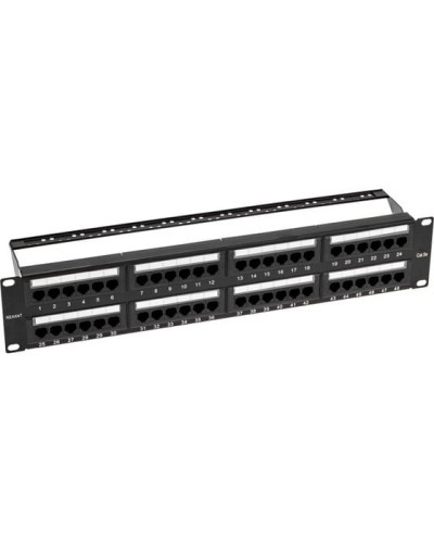 Панель коммутационная с кабельными органайзерами 19, 2U, 48 портов, UTP, RJ-45, CAT 5e REXANT PRO (02-0032) в Домодедово Аксессуары для стоек и шкафов Pintop.ru