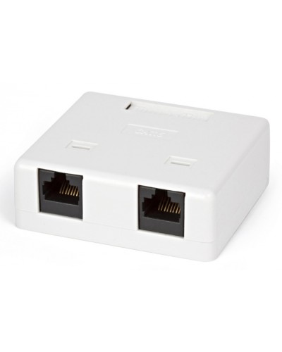 Розетка компьютерная RJ-45(8P8C) Hyperline SB1-2-8P8C-C6-WH в Домодедово Розетки компьютерные и телефонные Pintop.ru