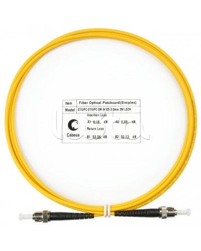 Шнур оптический simplex ST-ST 9/125 sm 2м LSZH Cabeus FOP(s)-9-ST-ST-2m в Домодедово Патч-корды оптические Pintop.ru