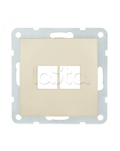 Накладка с суппортом розетки комп. и телеф. на 2 входа (бежевый матовый) БЕЗ механизма LK80 Экопласт (846202-0 в Домодедово Розетки компьютерные и телефонные Pintop.ru