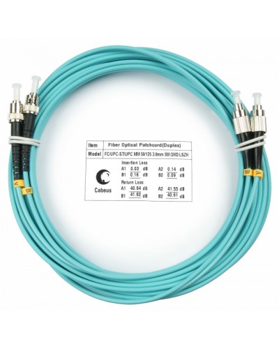 Шнур оптический duplex FC-ST 50/125 mm OM3 7м LSZH Cabeus FOP-50-FC-ST-7m в Домодедово Патч-корды и пигтейлы Pintop.ru